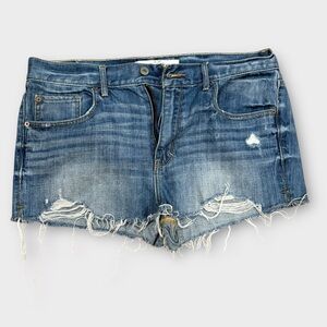 Abercrombie & Fitch Ripped Blue Jean Shorts Size 12